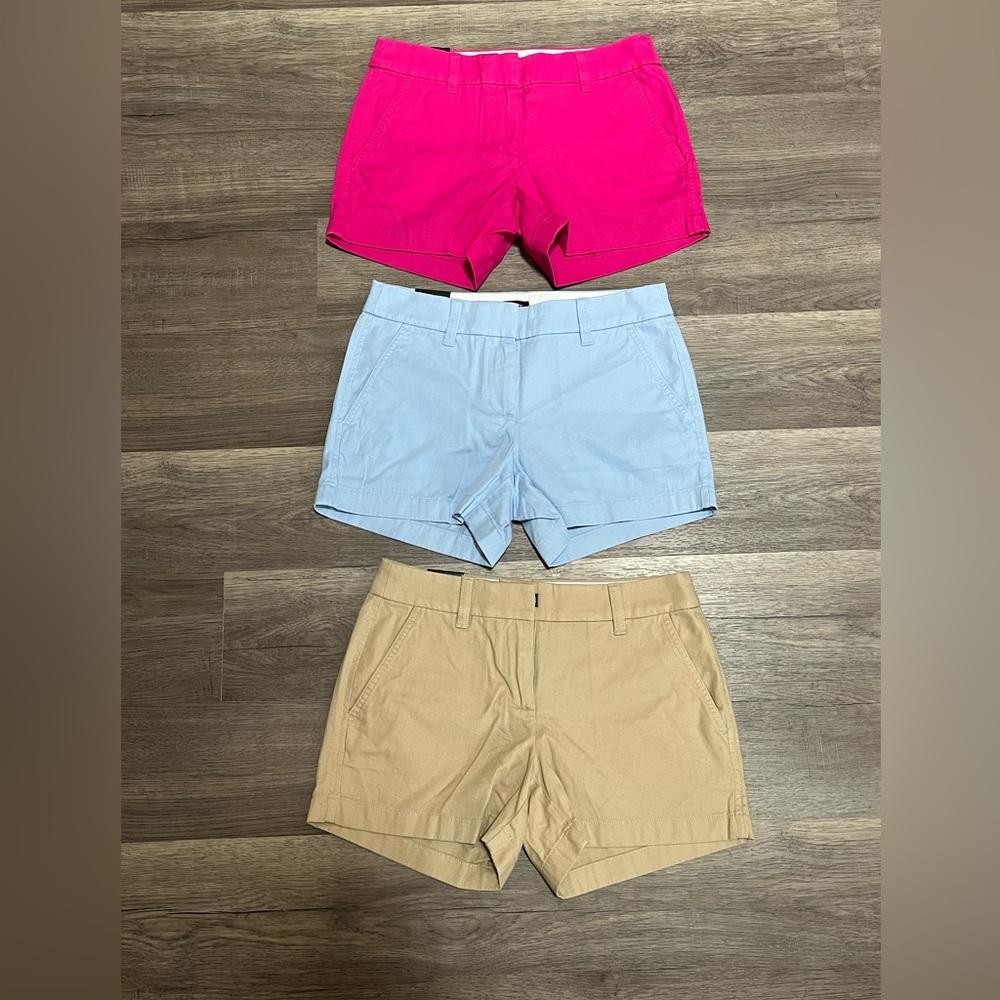 J Crew Women's Casual Shorts - Pink, Light Blue, and Tan size 0